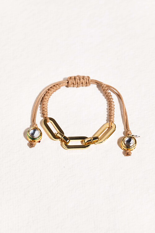 Beige Gold Link Bracelet