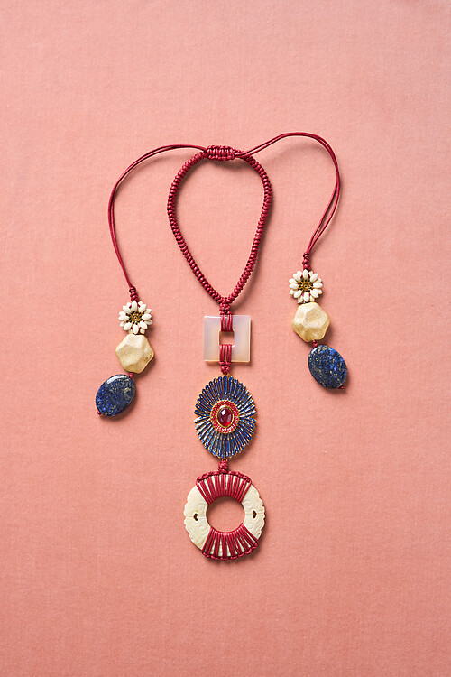 Thai Blue Enamel Necklace