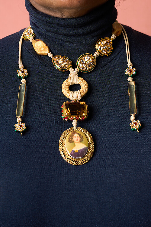 Painted Cameo Necklace