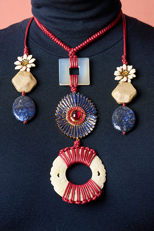 Thai Blue Enamel Necklace
