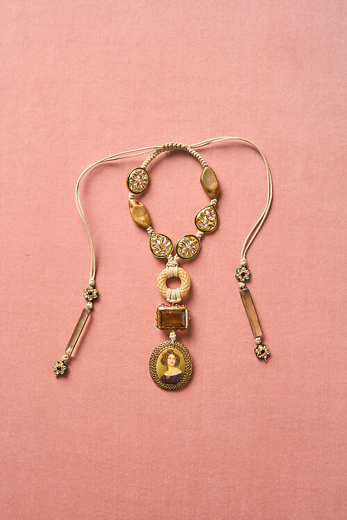 Painted Cameo Necklace