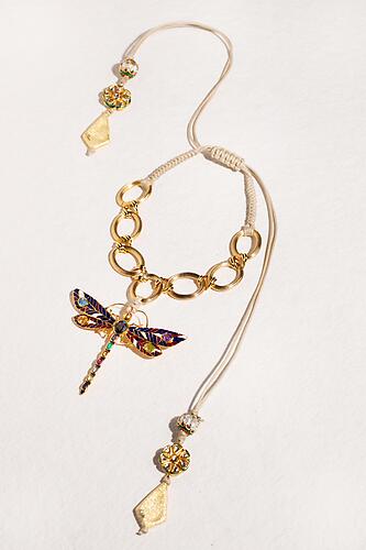 Navy Dragonfly Necklace