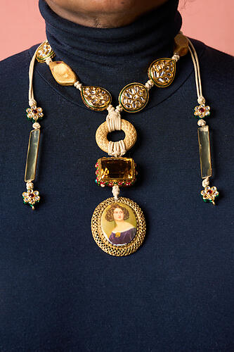 Painted Cameo Necklace