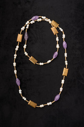 Pearls Please Long Amethyst Necklace